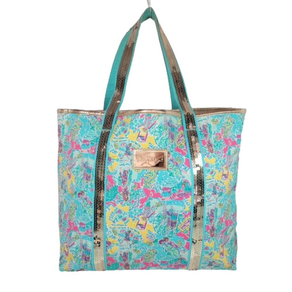 Lilly Pulitzer Large Utility Sequins Tote Bag - Picture 1 of 13